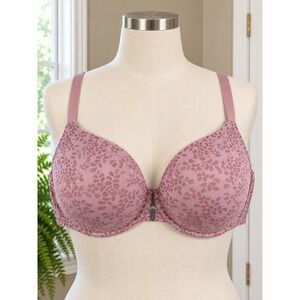 Adore Me Front Close Racerback Underwire Bra Pink Floral 42D Coquette